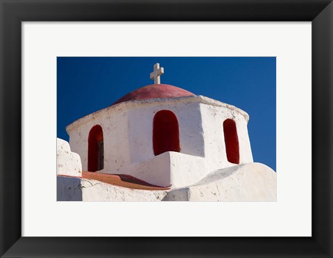 Framed One of Many Chapels, Mykonos, Greece Print