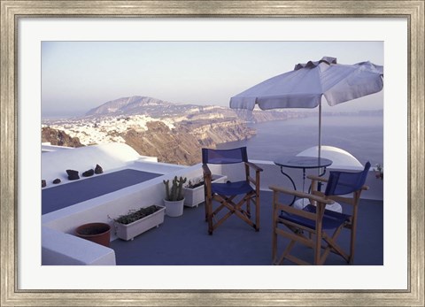 Framed View Toward Caldera, Imerovigli, Santorini, Greece Print