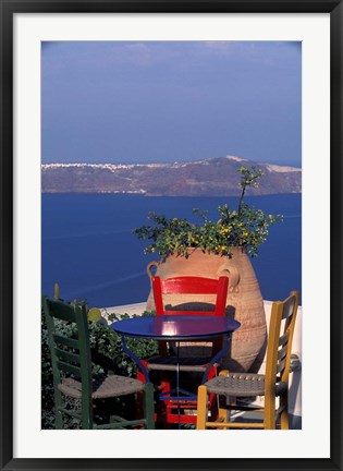 Framed Terrace with Sea View, Santorini, Greece Print