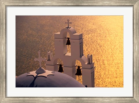 Framed Kimisis Theotokov Church, Santorini, Cyclades Islands, Greece Print