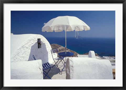 Framed Terrace Overlooking Aegean Sea, Anafi, Cyclades Islands, Greece Print