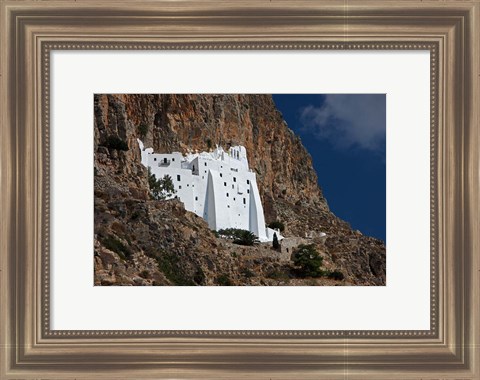 Framed Greece, Hozoviotissa Greek Orthodox Monastery Print