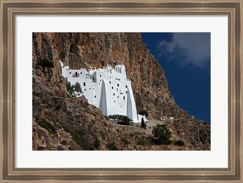 Framed Greece, Hozoviotissa Greek Orthodox Monastery Print