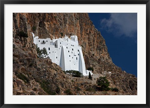 Framed Greece, Hozoviotissa Greek Orthodox Monastery Print