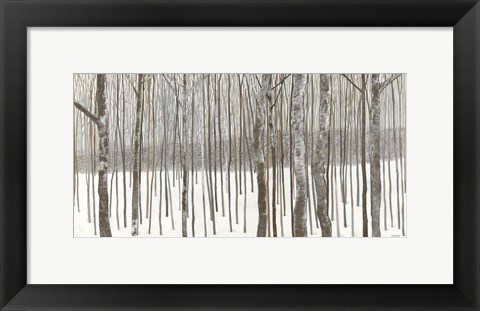 Framed Woods in Winter BW Print