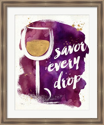 Framed Watercolor Wine I Print