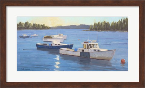 Framed Morning on the Harbor Print