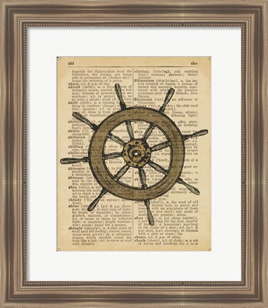 Framed Nautical Series - Ship Wheel Print