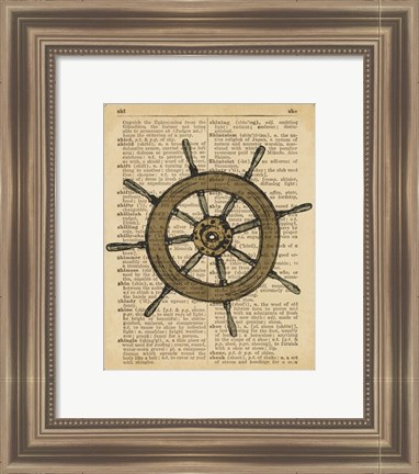 Framed Nautical Series - Ship Wheel Print