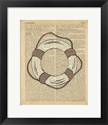 Framed Nautical Series - Life Preserver Print