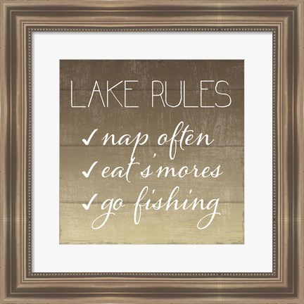 Framed Lake Rules Print