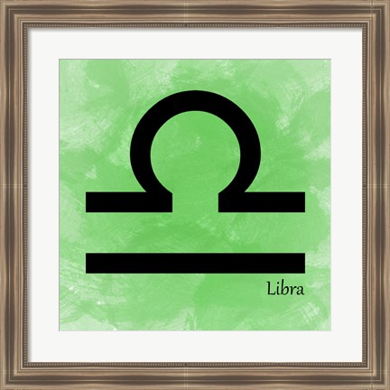 Framed Libra - Green Print