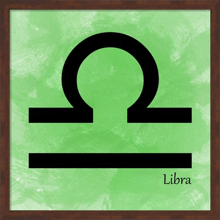 Framed Libra - Green Print