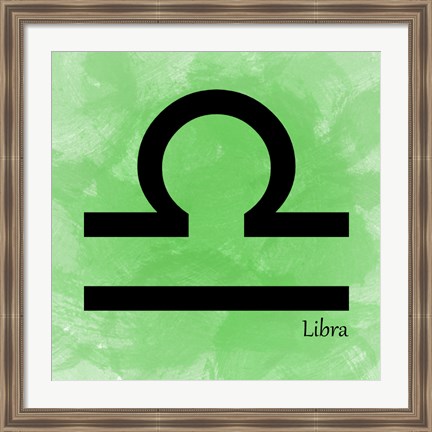 Framed Libra - Green Print