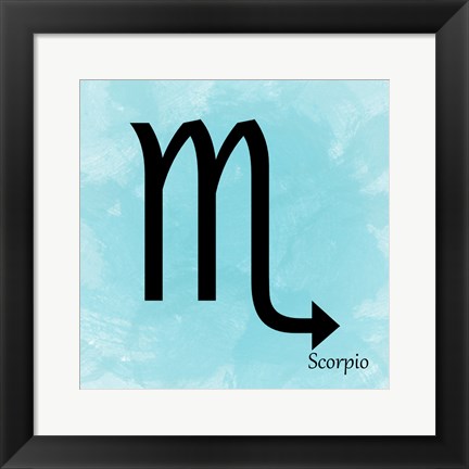 Framed Scorpio - Aqua Print