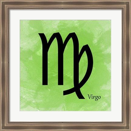 Framed Virgo - Green Print