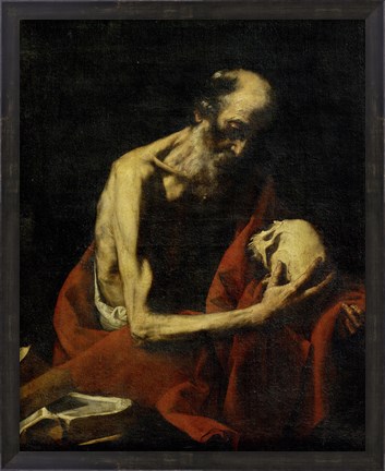 Framed Saint Jerome Meditating Print