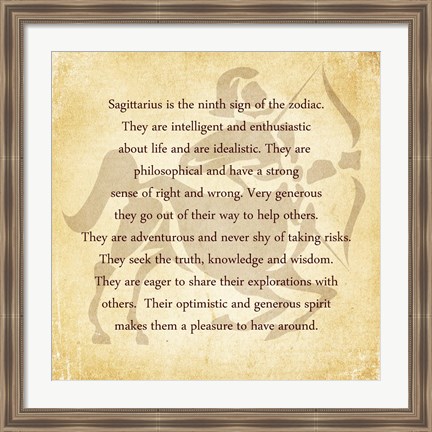 Framed Sagittarius Character Traits Print