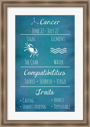 Framed Cancer Zodiac Sign Print