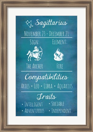 Framed Sagittarius Zodiac Sign Print