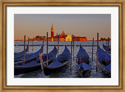 Framed Gondolas at Sunset Print