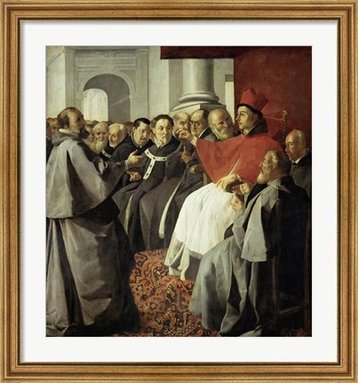 Framed Saint Bonaventura at the Church Council of Lyon Print