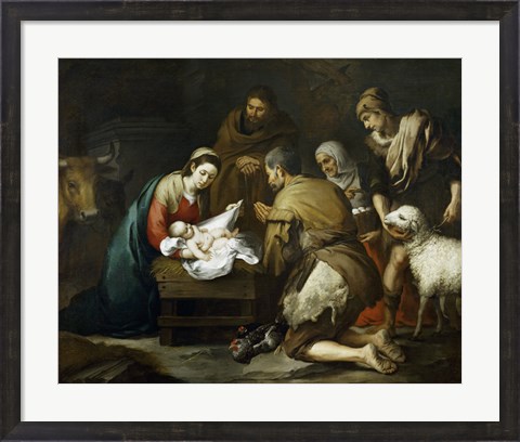 Framed Adoration of the Shepherds, 1655-1660 Print