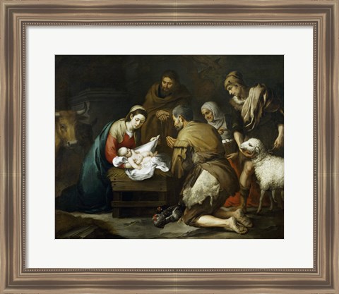 Framed Adoration of the Shepherds, 1655-1660 Print