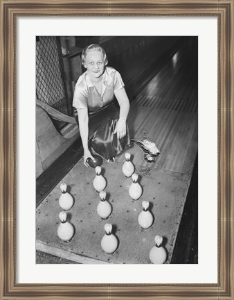 Framed Bowling Alley, 1936 Print