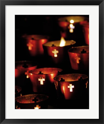 Framed Lighted Candles Print