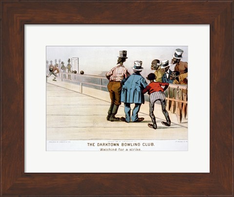 Framed Darktown Bowling Club: Watching for a Strike Print