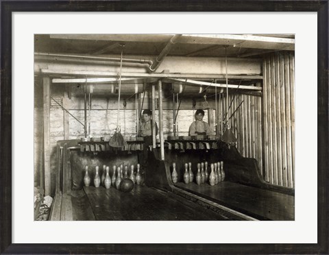 Framed Bowling Alley Employees, New York Print