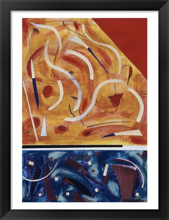 Framed Untitled (Blue, Red and Orange Abstract) Print