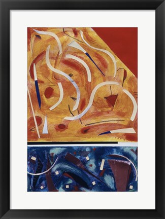 Framed Untitled (Blue, Red and Orange Abstract) Print