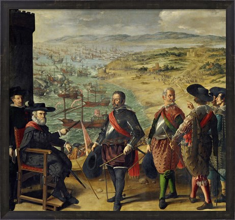 Framed Defense of Cadiz Against the English (1625) Print