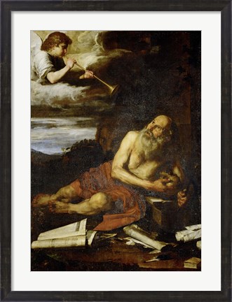 Framed Saint Jerome with the Angel of the Last Judgement Print