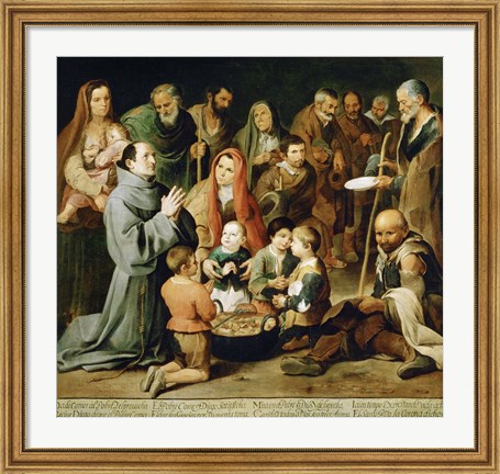 Framed Saint Diego of Alcala Feeds the Poor Print