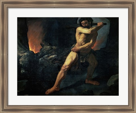 Framed Hercules and Cerberus Print