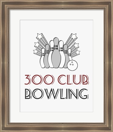 Framed 300 Club Bowling Print