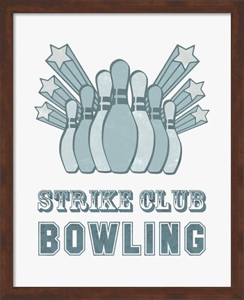 Framed Strike Club Bowling Print