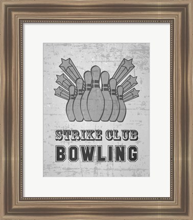 Framed Strike Club Bowling - Gray Print