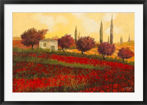 Framed Papaveri Toscana II Print