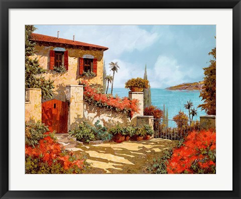 Framed Il Giardino Rosso Print