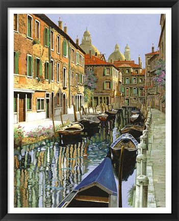 Framed La Barche Sul Canale Print