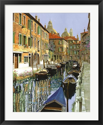 Framed La Barche Sul Canale Print