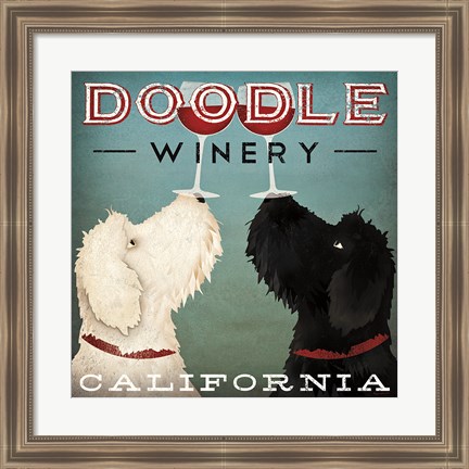 Framed Doodle Wine Print