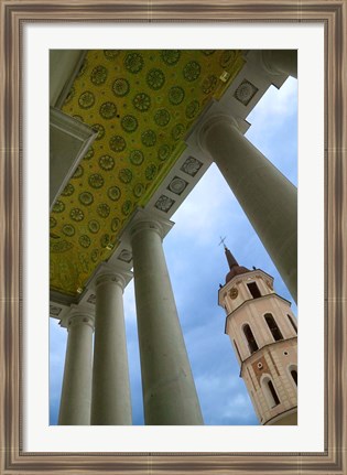 Framed Bell Tower of the Cathedral, Vilnius, Lithuania Print