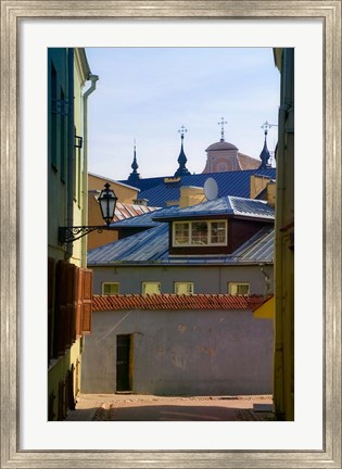 Framed Traditional Houses in the old town, Vilnius, Lithuania Print