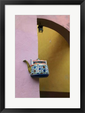 Framed Wall Decorated with Teapot and Cobbled Street in the Old Town, Vilnius, Lithuania III Print