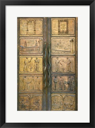 Framed Vilnius University Gate Decorated with Bronze Carving, Vilnius, Lithuania Print